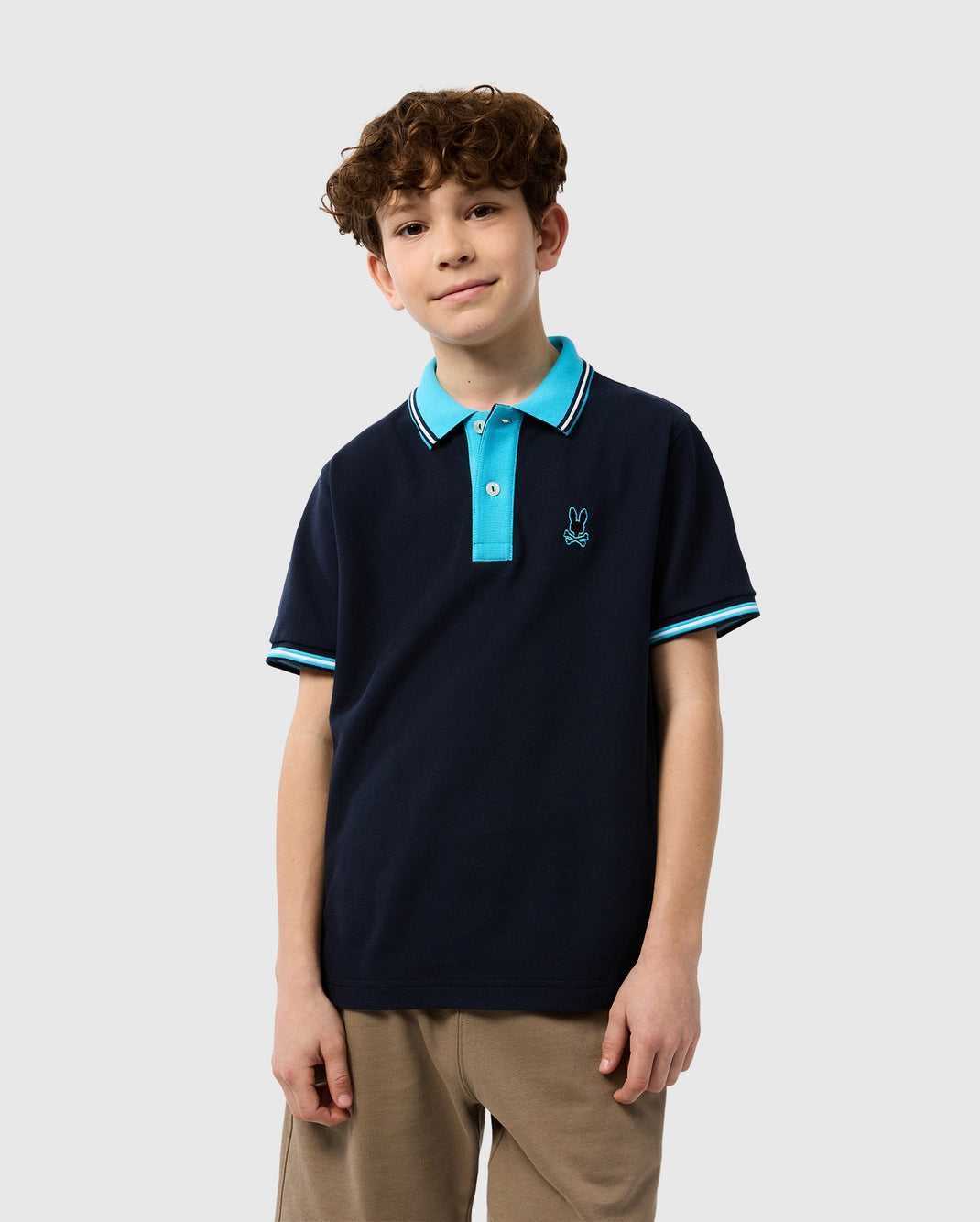 Polos Psycho Bunny Salina Pique Polo Shirt Bleu Marine Enfant | NMZ-51909404